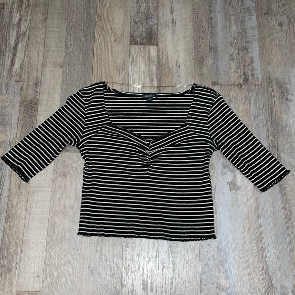 Black/white striped Crop Top
